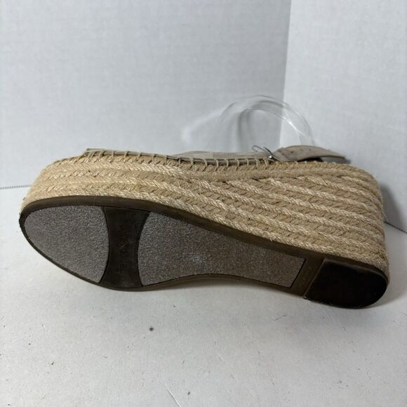 Franco Sarto Sandals Womens Size 8.5 Torres Espadrille Platform Wedge Taupe G1 - Picture 13 of 15